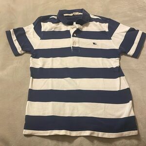 Burberry Navy White Stripe Polo Shirt S Slim